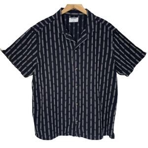 Old Navy Men’s Cotton Woven Striped Shirt Nautical Size XL